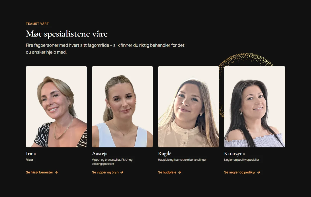 El equipo del salón en el sitio de Salong Eureka